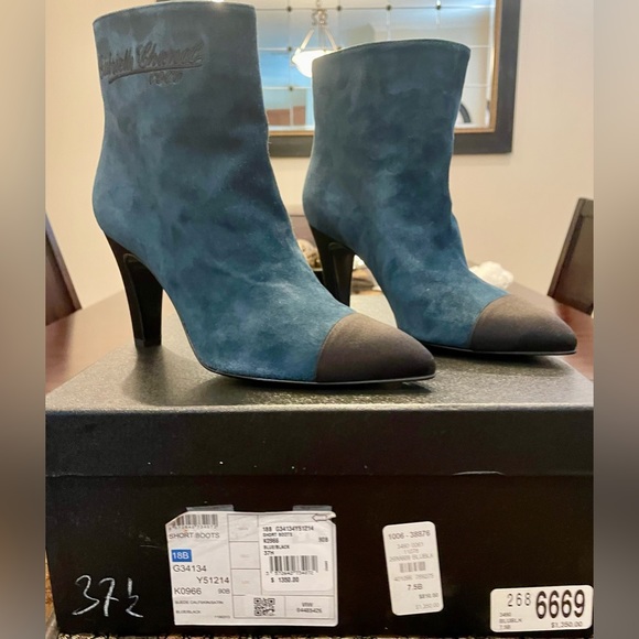 CHANEL Women's Boots Size 7.5 Blue - Picture 5 of 9